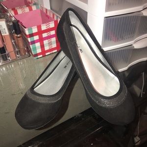 Black Low Heel Wedges